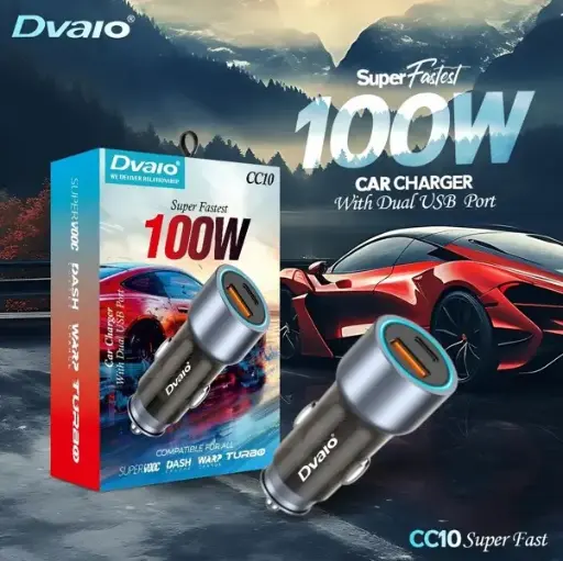 Dvaio CC10 100W Dual Port Car Charger